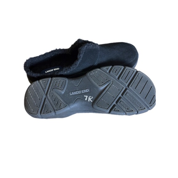Lands' End Clogs Womens Size 9 Black Suede Slip On Comfort Shoes Mules Cozy Shoe - Picture 6 of 6